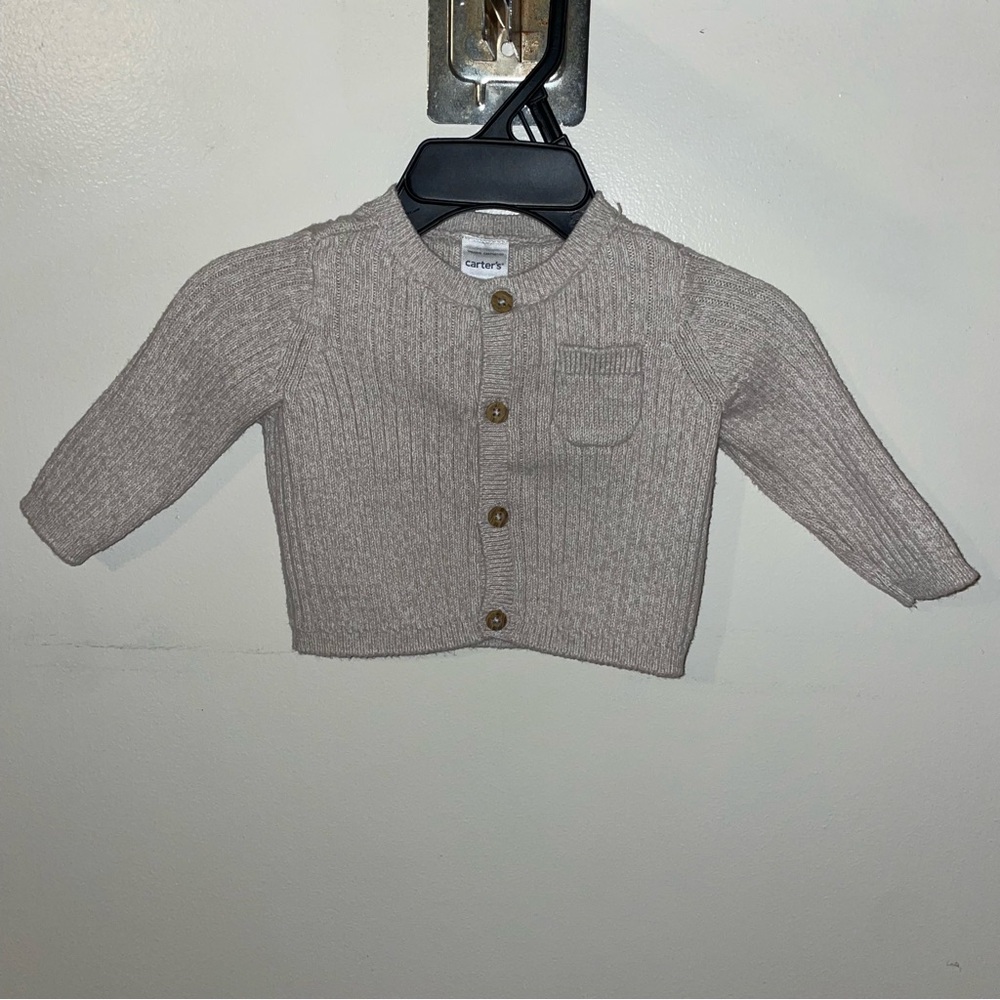 Carter's Neutral Ribbed Knit Baby Sweater